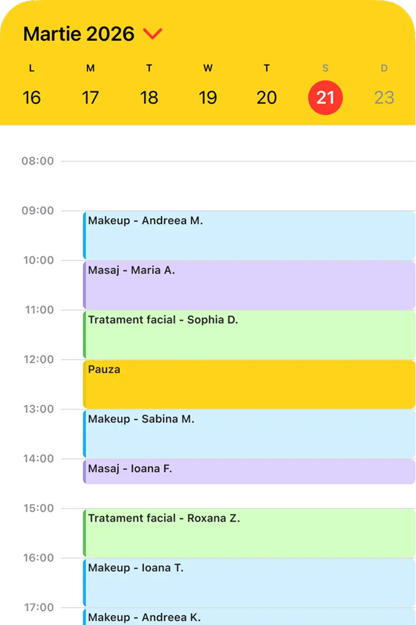 Calendar programări